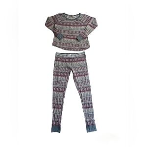 victorias secret pink and gray thermal pajama set